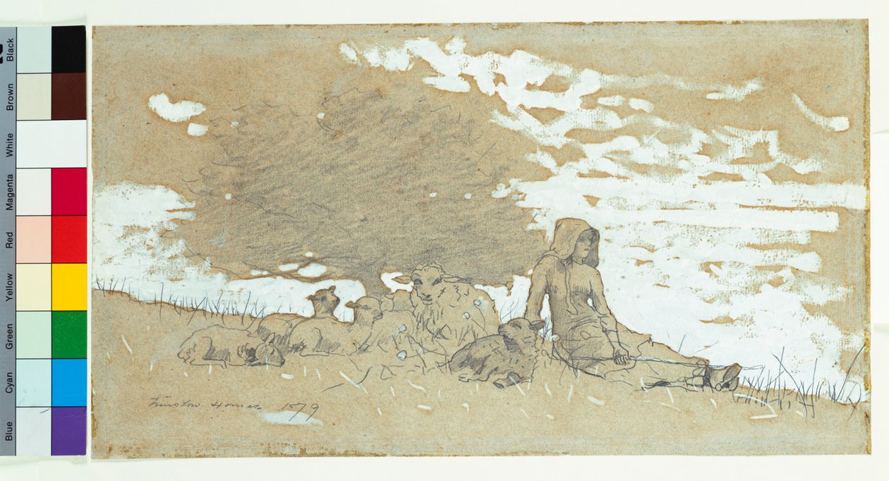 牧羊女，1879年 作者 温斯洛·荷马
