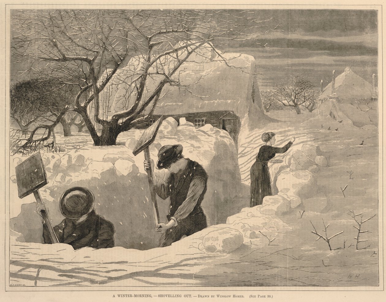 冬天的早晨--外出旅行》，选自《每周六》，1871 年 1 月 14 日 作者 温斯洛·荷马
