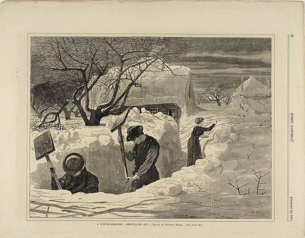 冬日清晨铲雪 作者 温斯洛·荷马