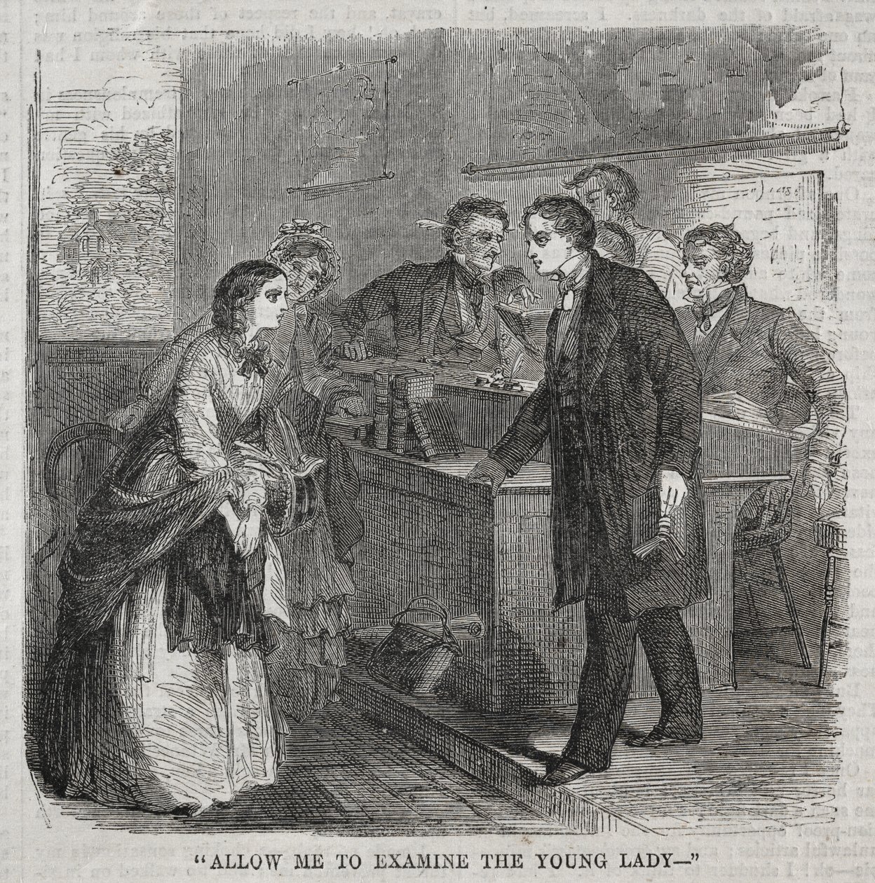请允许我检查这位年轻女士，1860年。 作者 温斯洛·荷马