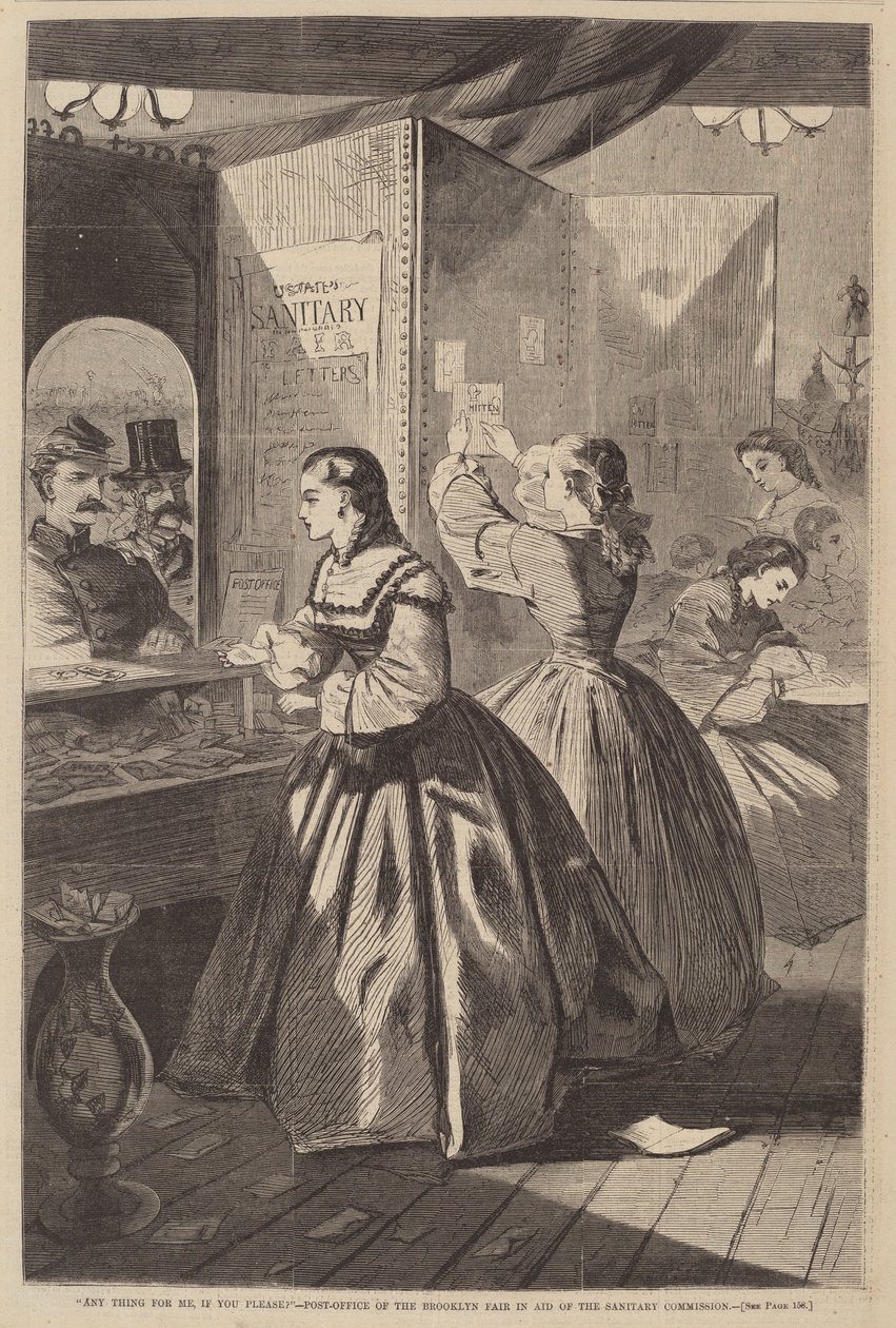 任何东西给我，如果你愿意的话--布鲁克林博览会的邮局援助...，1864年出版 作者 温斯洛·荷马