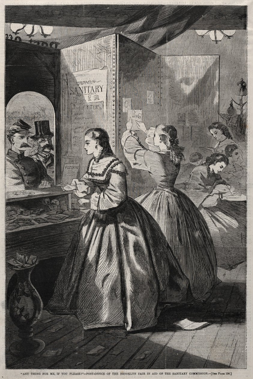 如果您愿意，对我有任何帮助-布鲁克林博览会在艾德的邮局，1864年。 作者 温斯洛·荷马