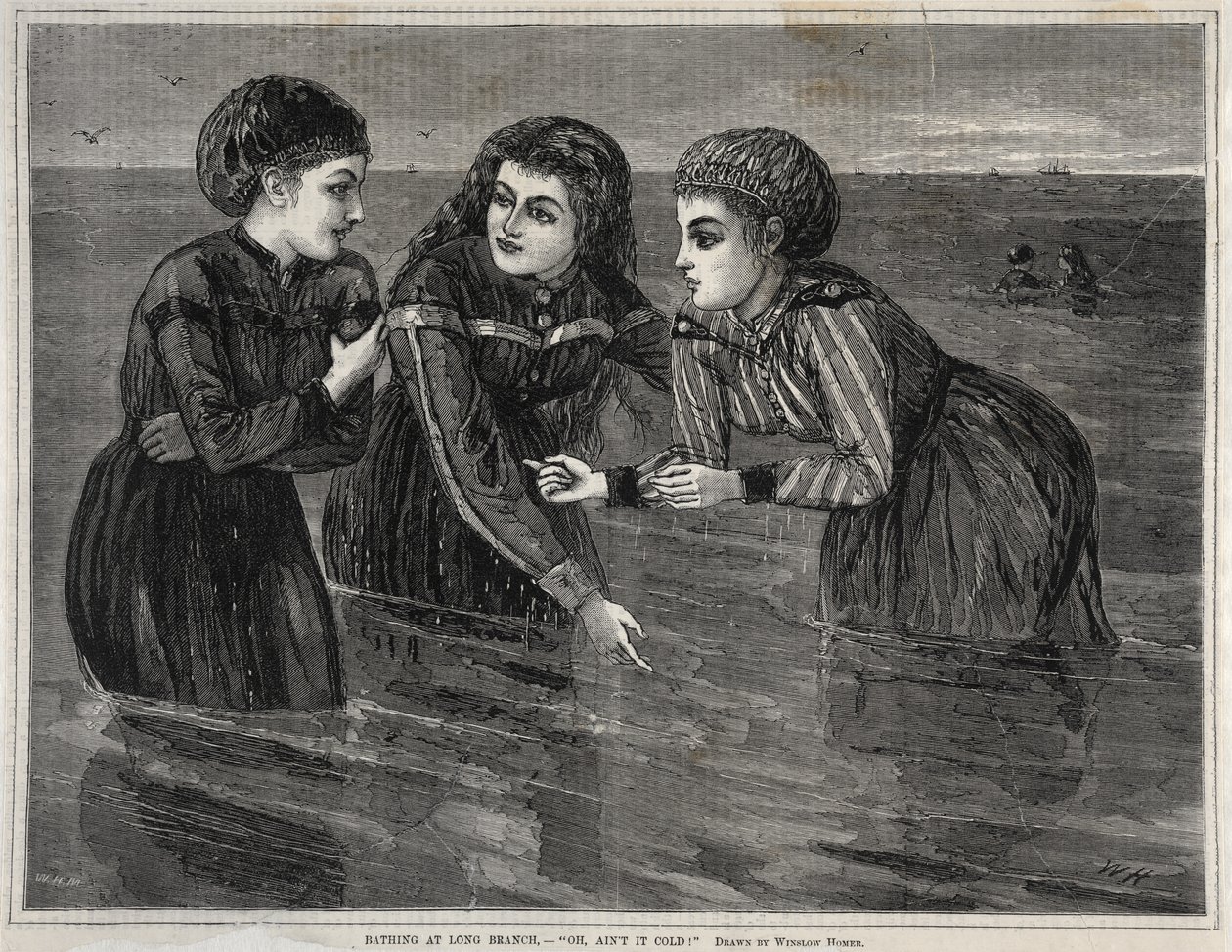 在Long Branch沐浴，-哦，Aint it Cold！，1871年。 作者 温斯洛·荷马