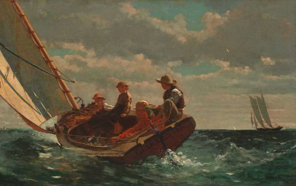 Breezing Up A Fair Wind, 1873-1876. 作者 温斯洛·荷马