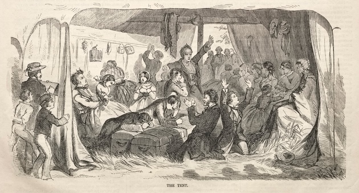 营会草图：帐篷，1858年。 作者 温斯洛·荷马