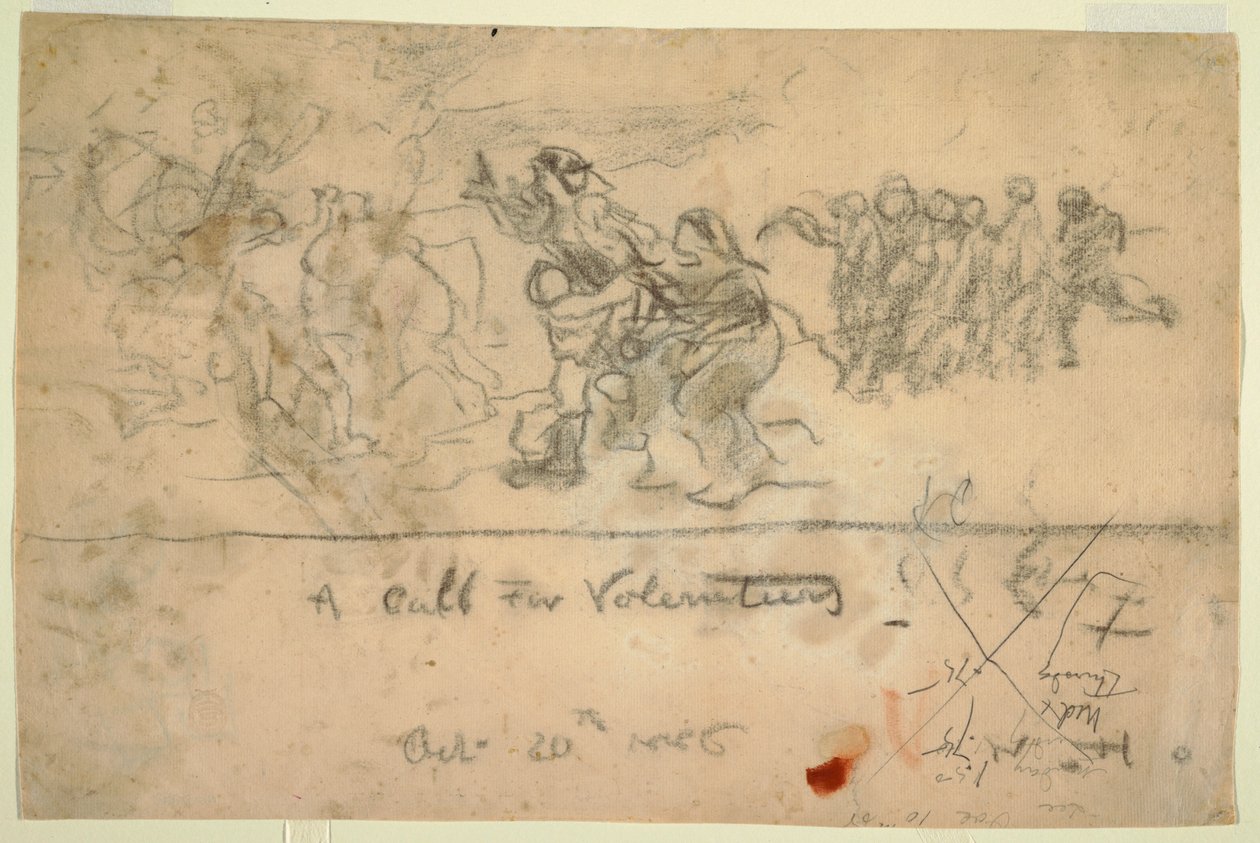 绘画，招募志愿者，1886 年 10 月 20 日 作者 温斯洛·荷马