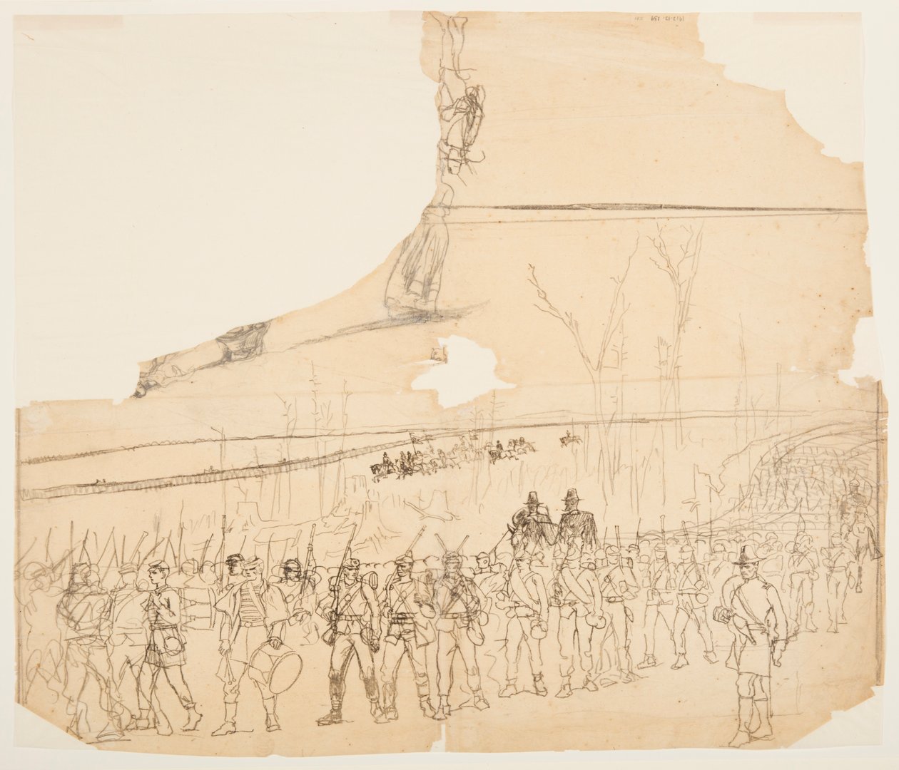 绘图，1862 年行进中的步兵纵队 作者 温斯洛·荷马