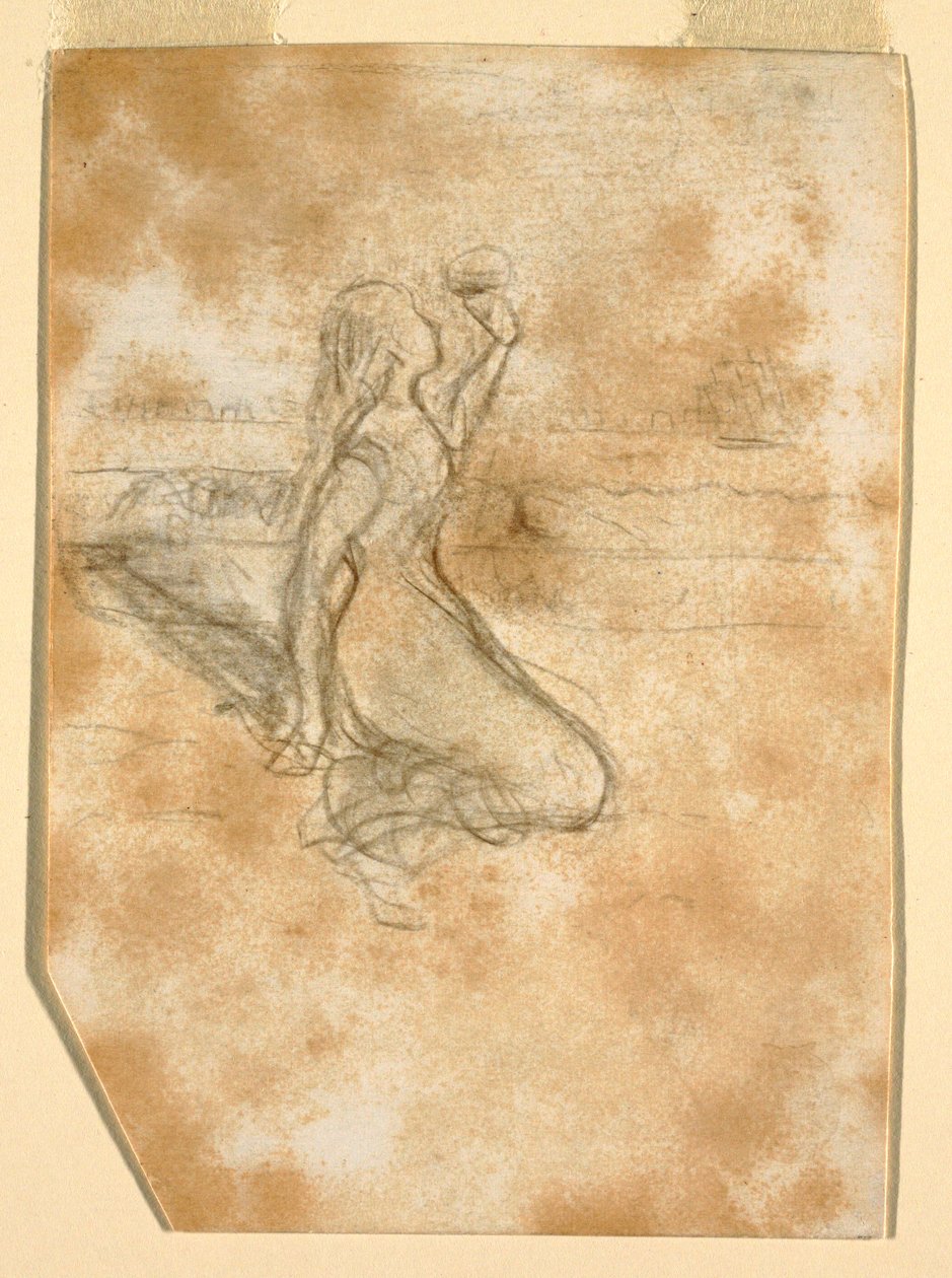 素描，海滩场景，1881-82 年 作者 温斯洛·荷马