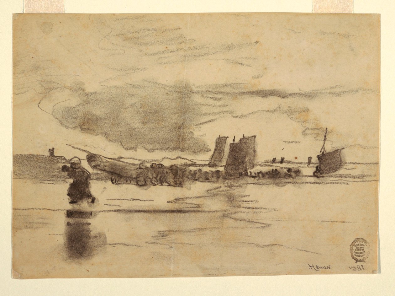 绘画，退潮时的海滩，英格兰库勒科茨，1881 年 作者 温斯洛·荷马