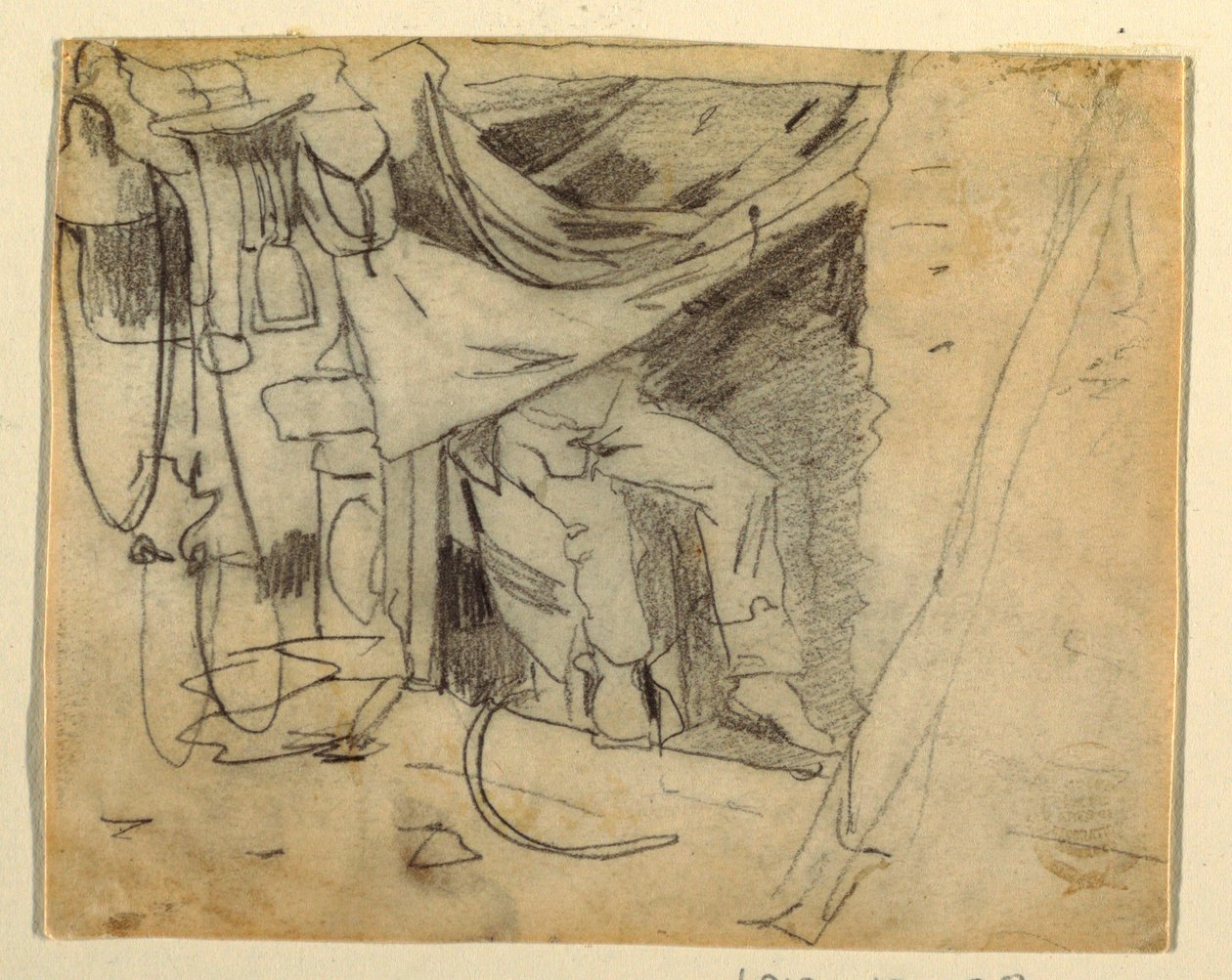 绘画，军营前，1862 年 作者 温斯洛·荷马