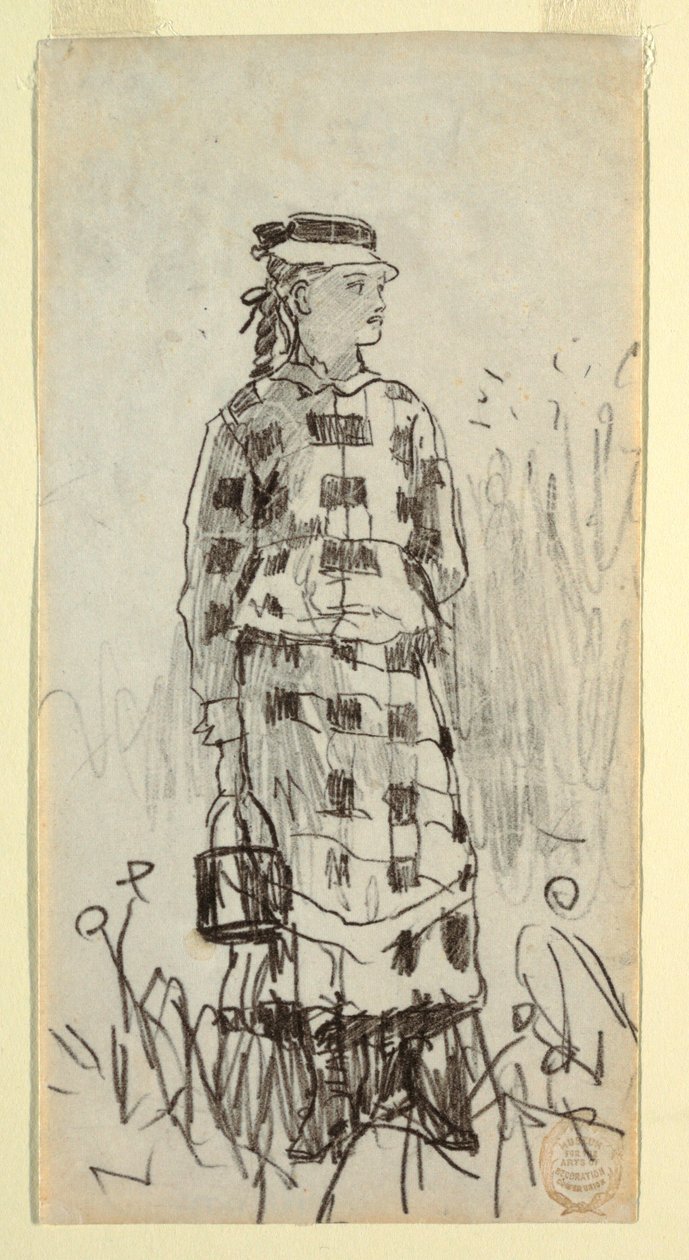 绘画，提着饭桶的女孩，1879 年 作者 温斯洛·荷马