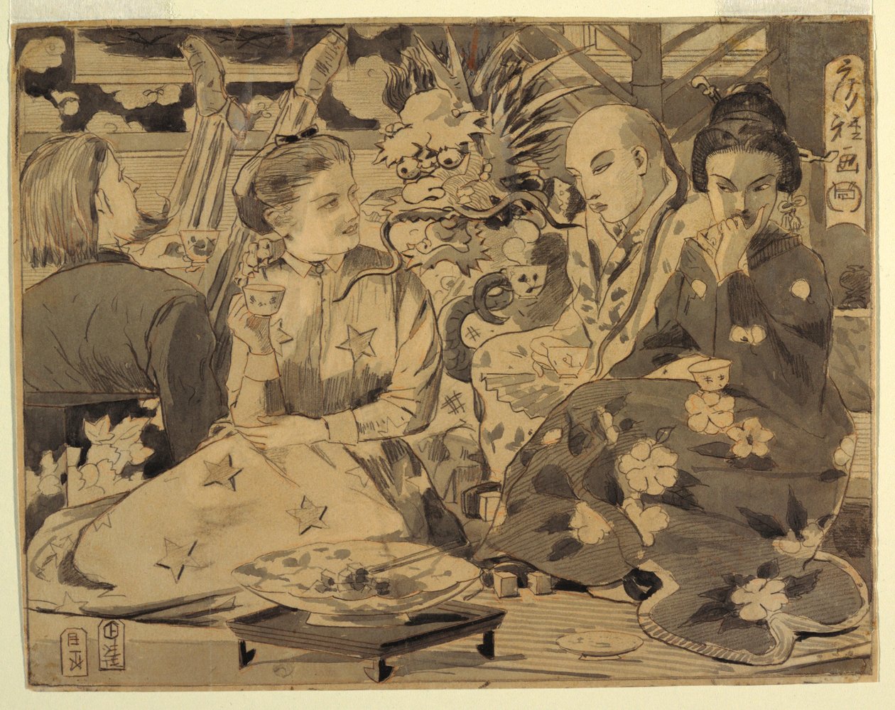 绘画，国际茶会，约 1867 年 作者 温斯洛·荷马
