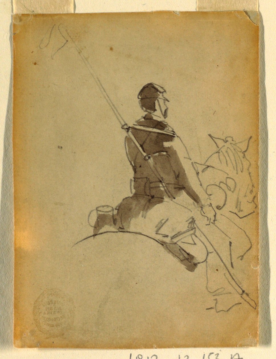绘图，马背上的骑兵，1862 年 作者 温斯洛·荷马