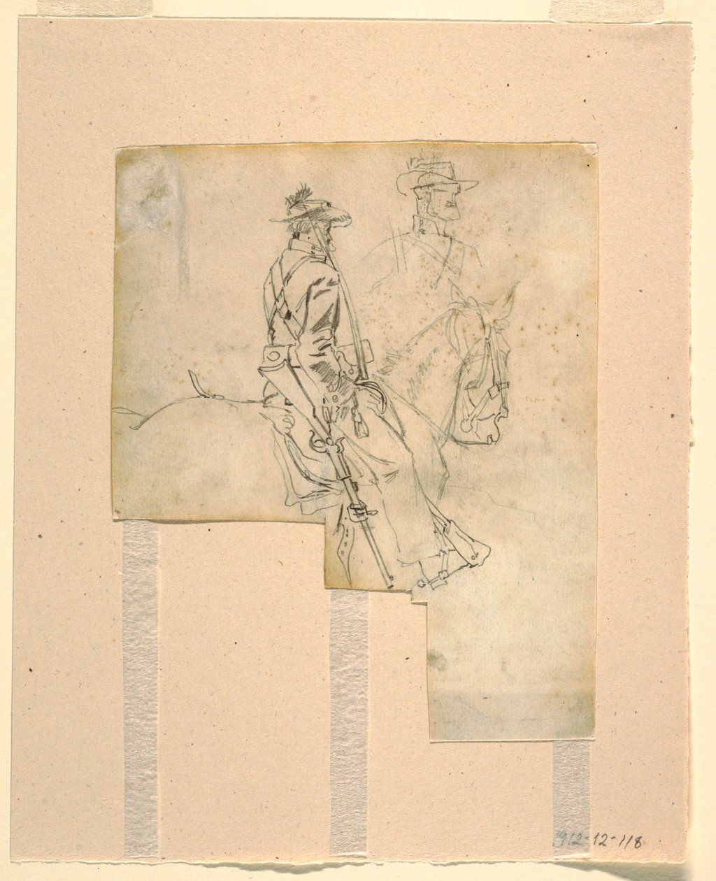 素描，骑兵侧视图，1862 年 作者 温斯洛·荷马