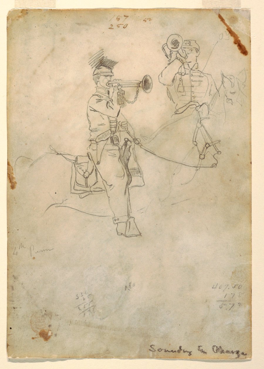 绘画，吹响冲锋号，约 1862 年 作者 温斯洛·荷马