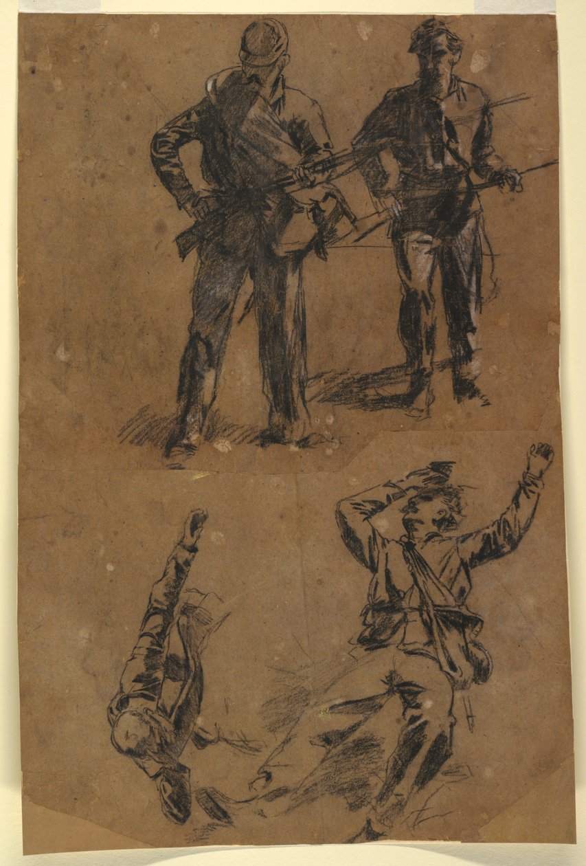 素描，士兵研究，1863-65 年 作者 温斯洛·荷马