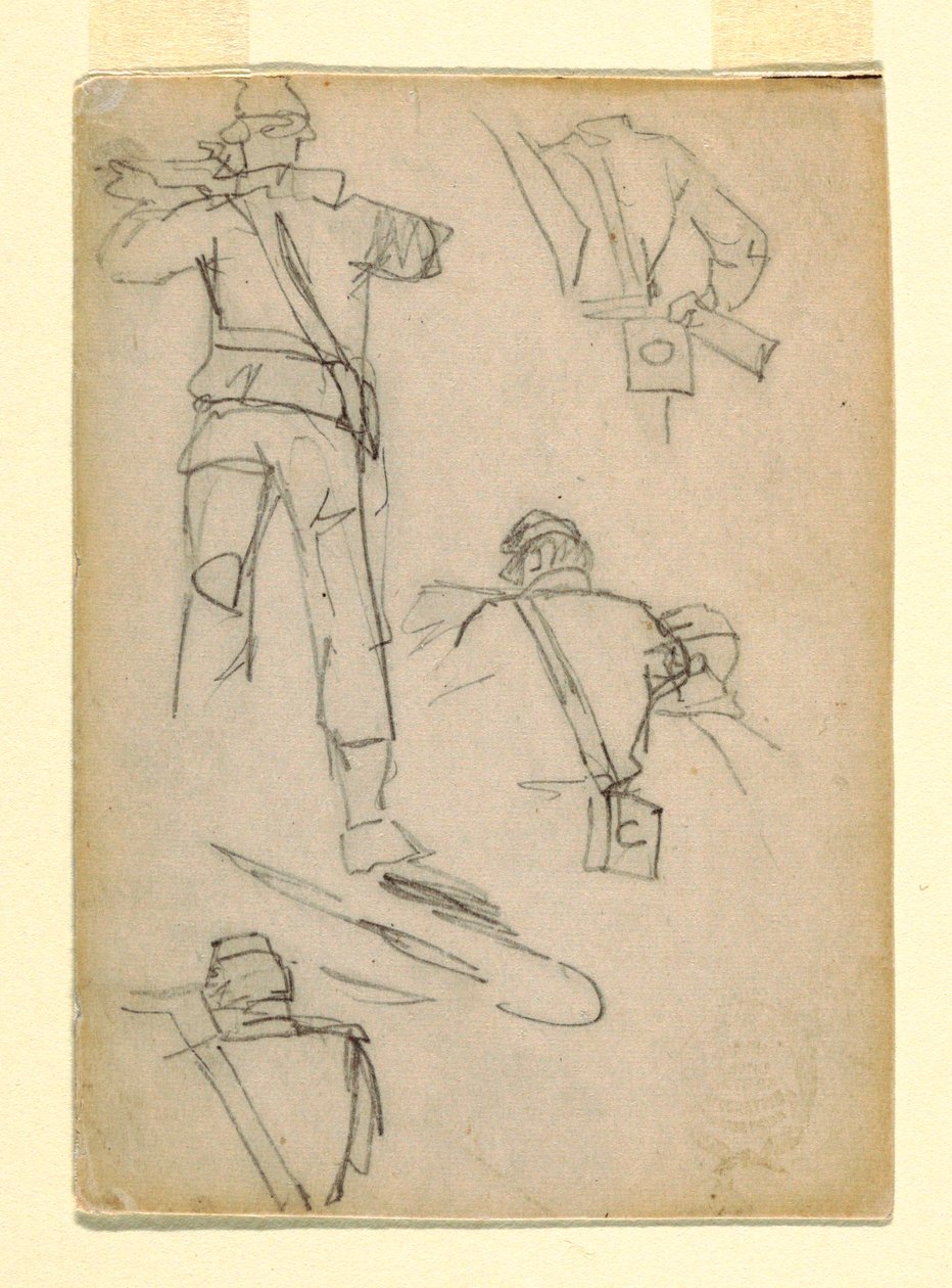 素描，《士兵瞄准研究》，1862 年 作者 温斯洛·荷马