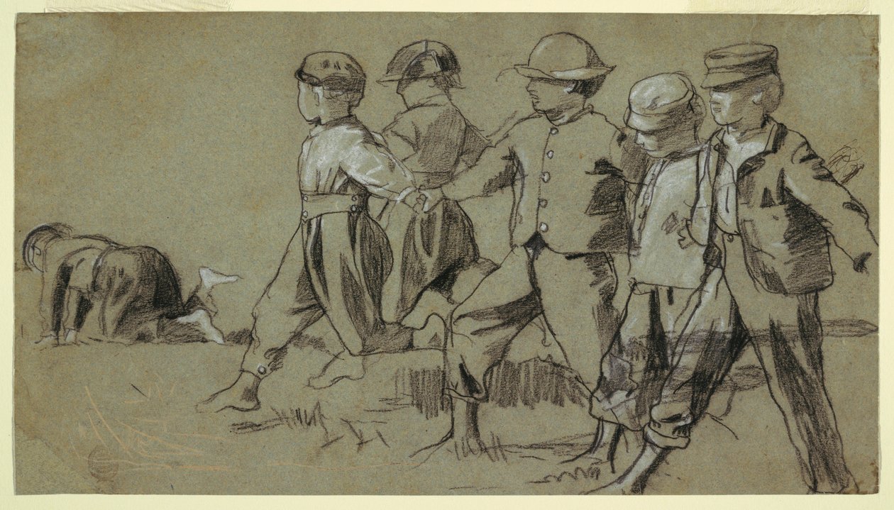 素描，《响鞭》研究，1872 年 作者 温斯洛·荷马