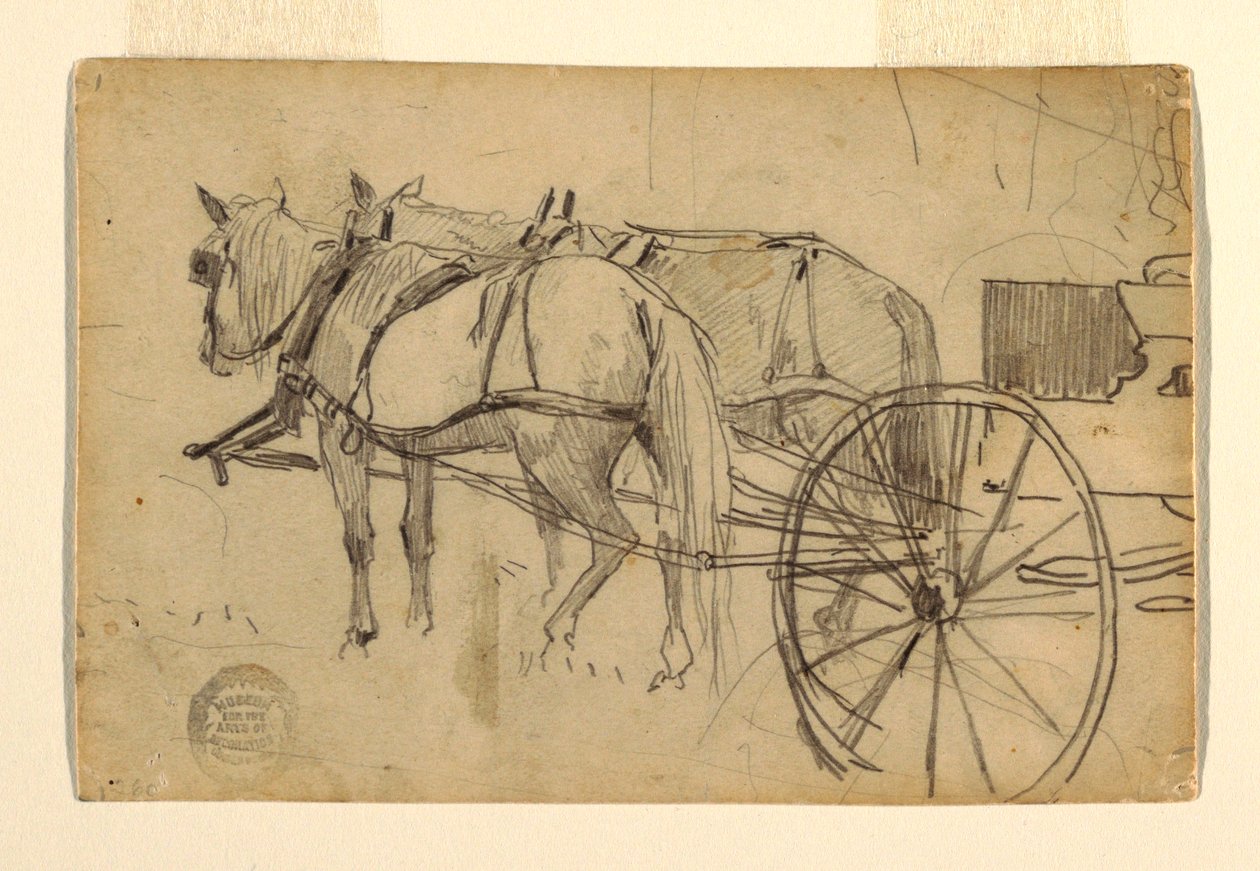 素描，《野餐郊游》研究，1868 年 作者 温斯洛·荷马
