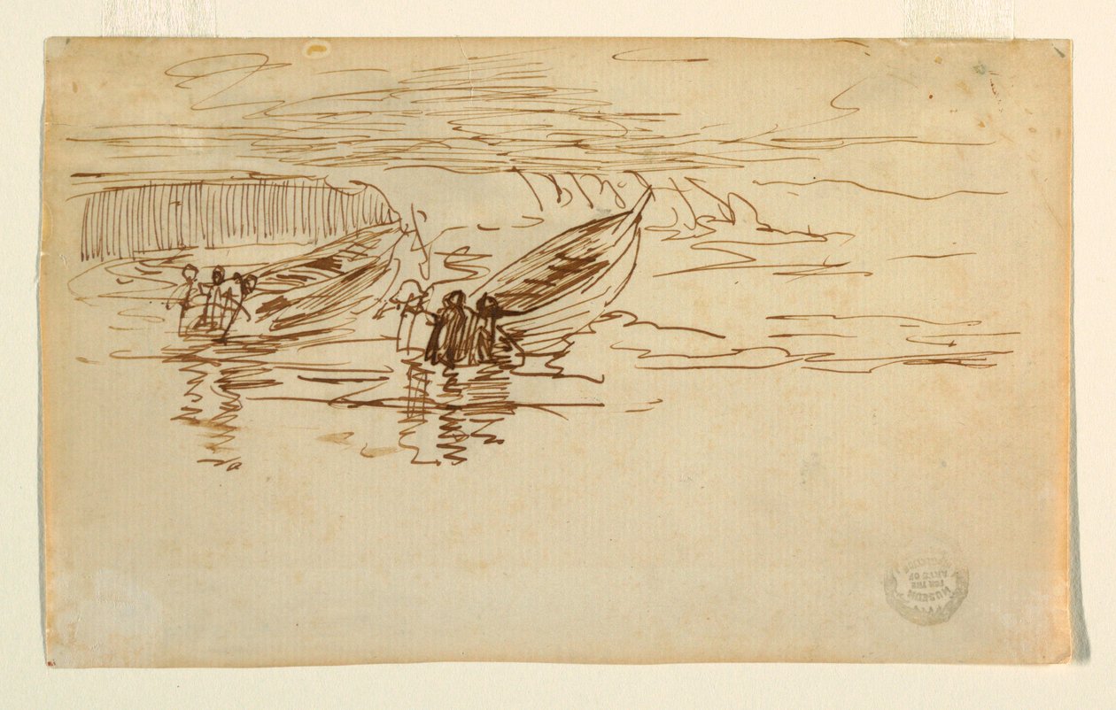 图画，1881 年英国，两艘多莉艇下水 作者 温斯洛·荷马