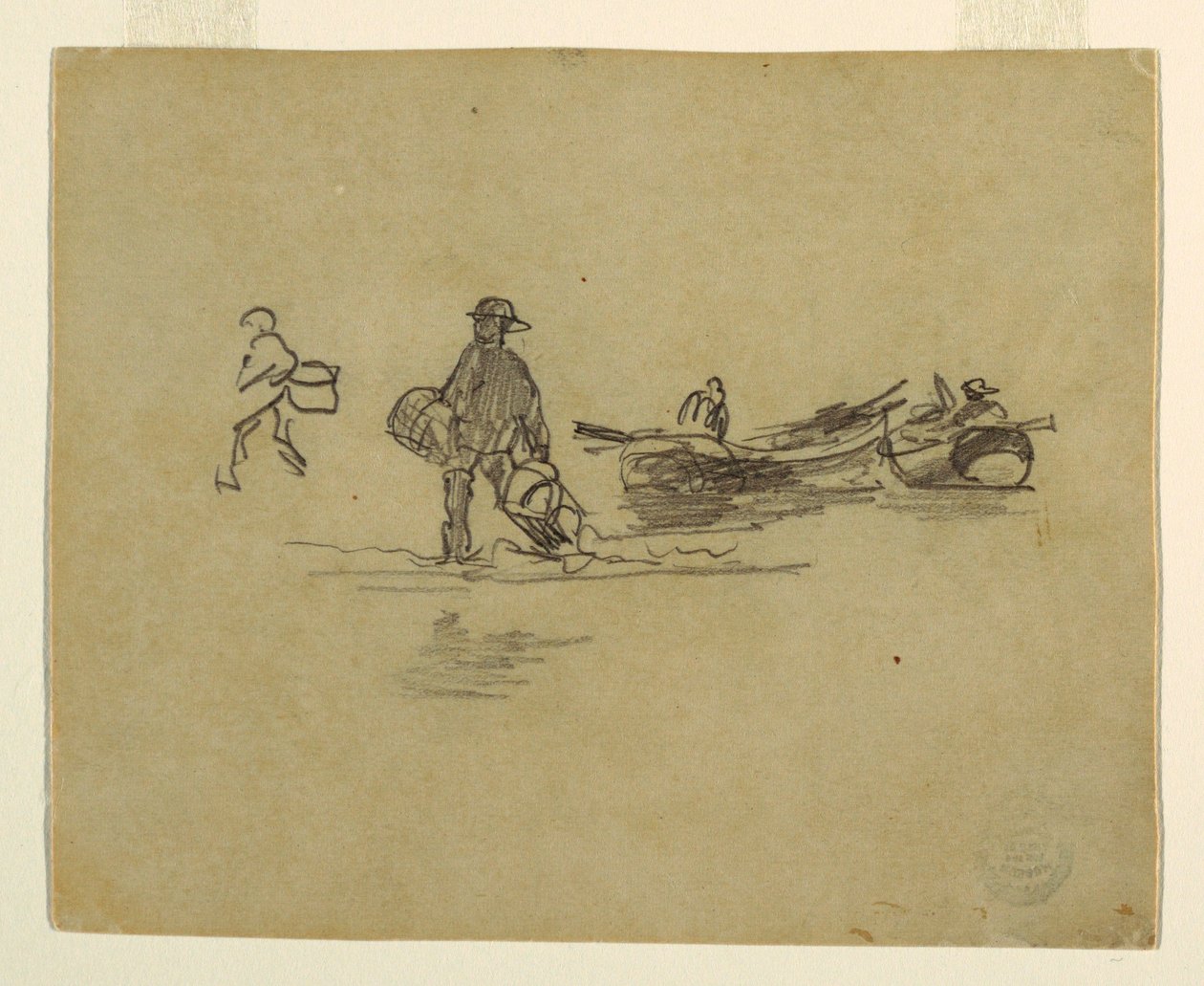 素描，两个渔民，英国，1881-82 年 作者 温斯洛·荷马