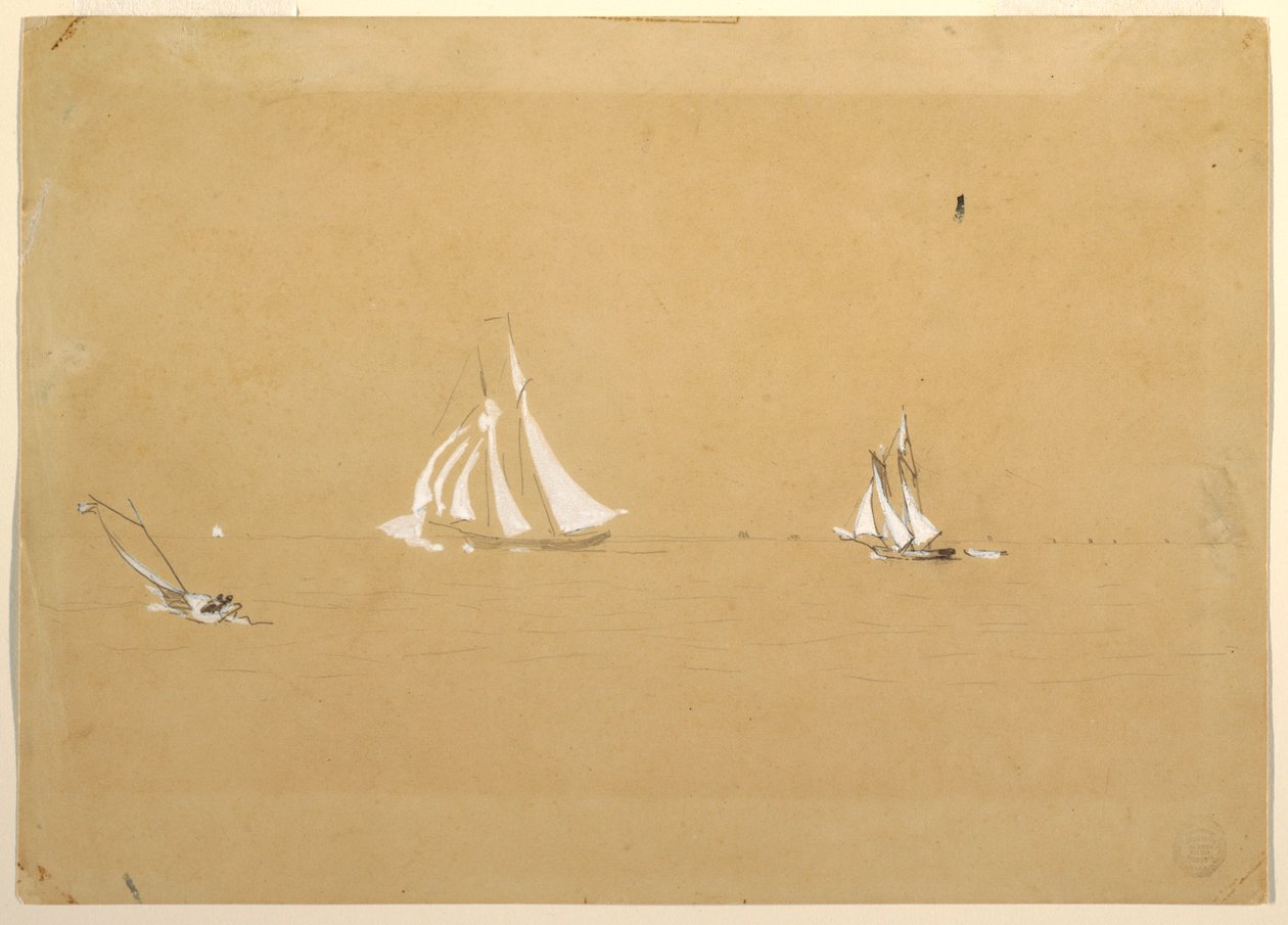 绘画，两艘小帆船，1880 年 作者 温斯洛·荷马