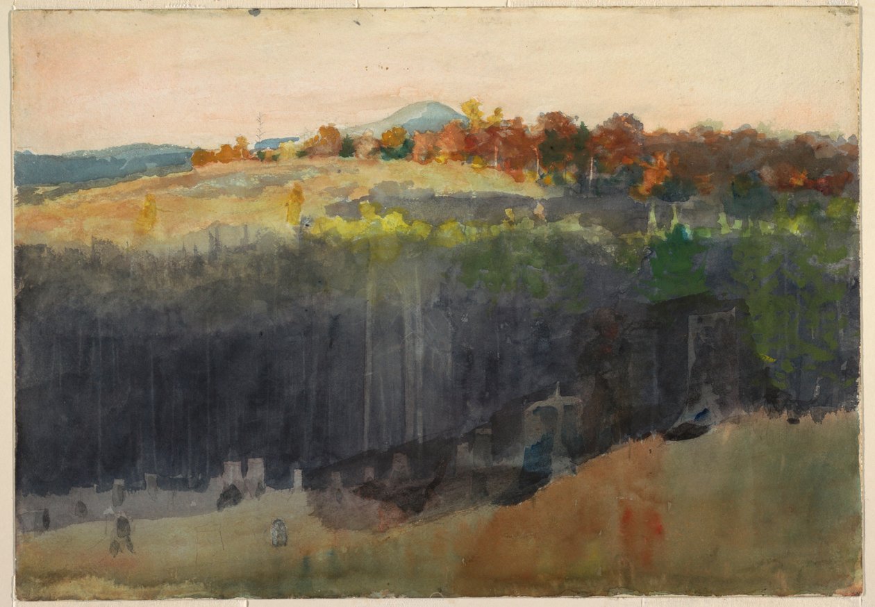 素描，山谷和山坡，阿迪朗达克山脉，1889-94 年 作者 温斯洛·荷马