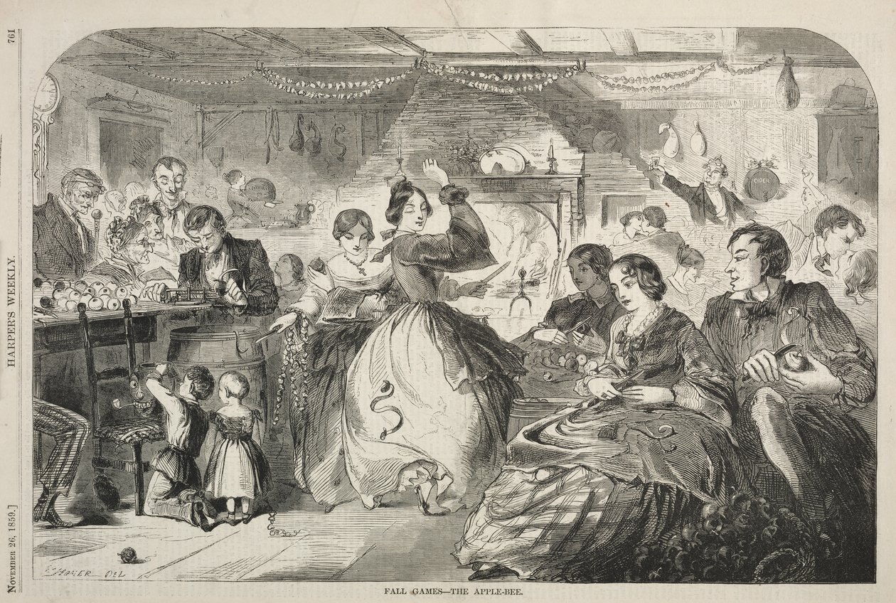 秋季游戏-苹果蜜蜂，1859年。 作者 温斯洛·荷马