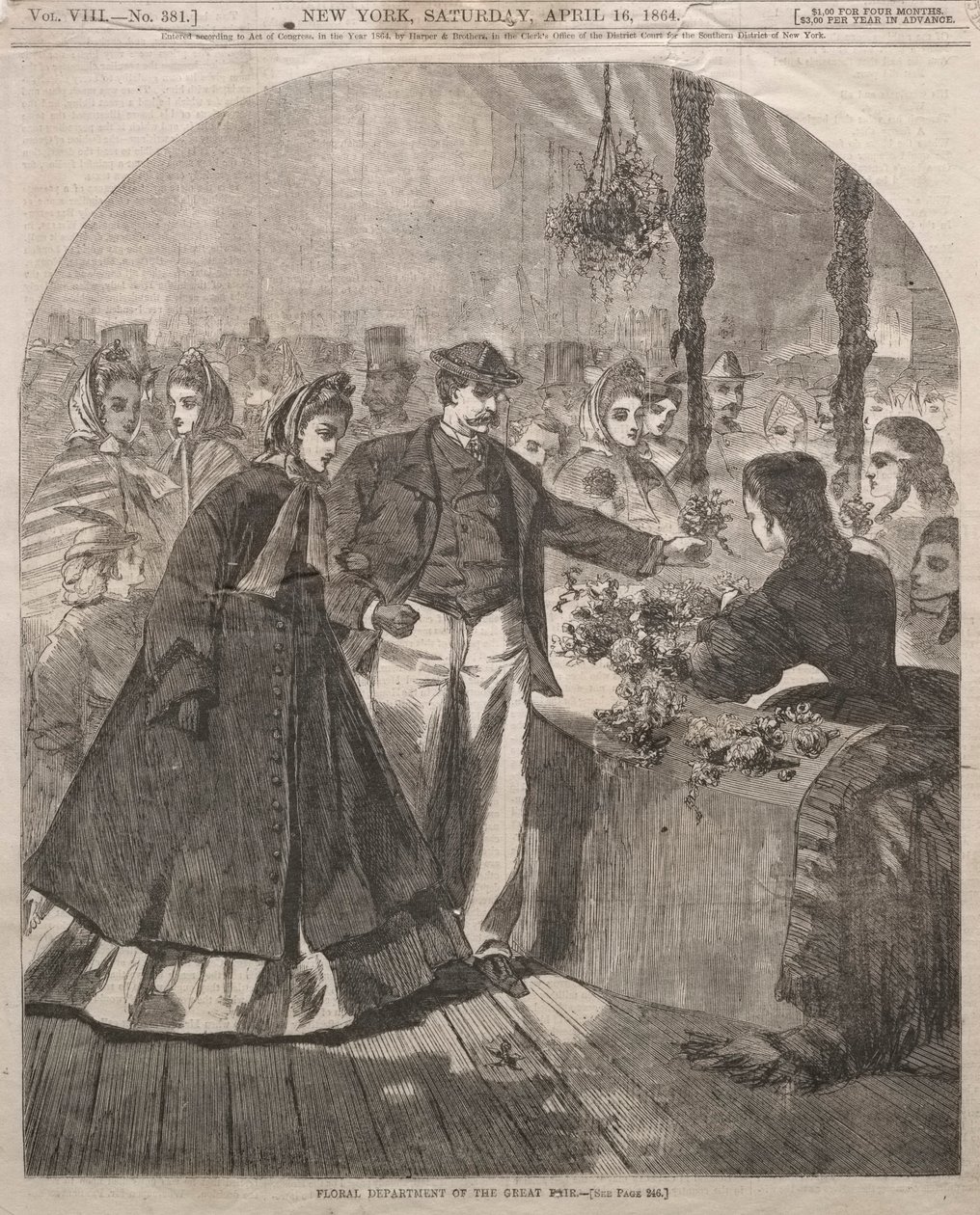 大博览会花卉部，1864年。 作者 温斯洛·荷马