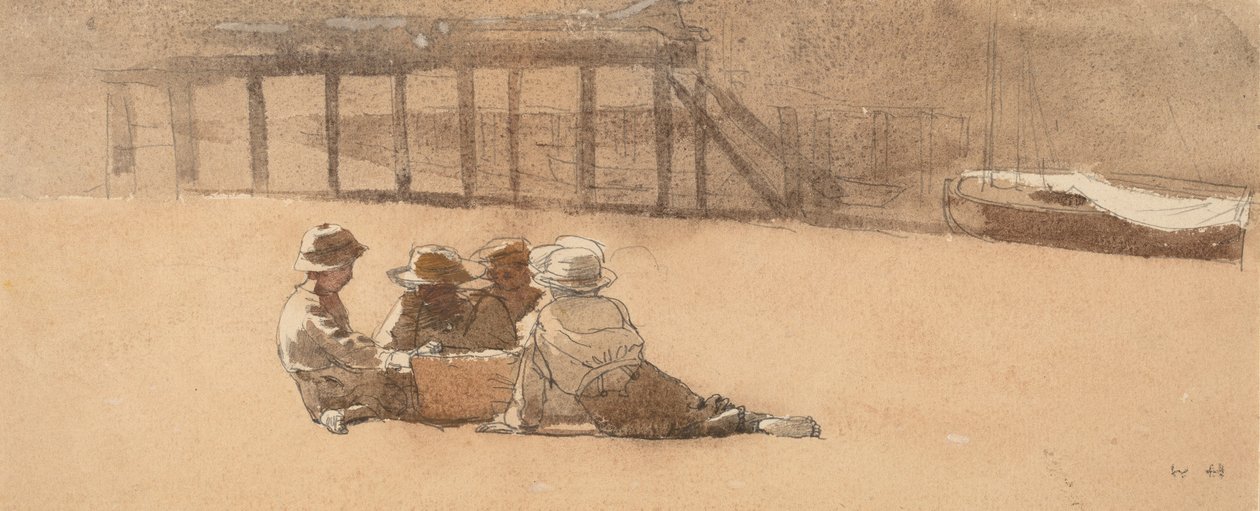 海滩上的四个男孩，1873年。 作者 温斯洛·荷马