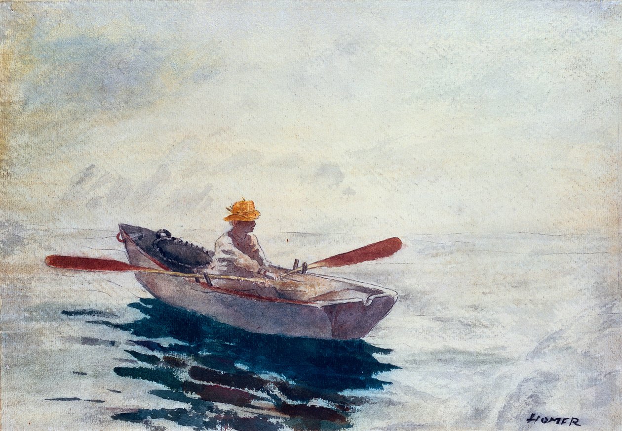 In a Boat (watercolor, pencil & pen on paper) 作者 温斯洛·荷马