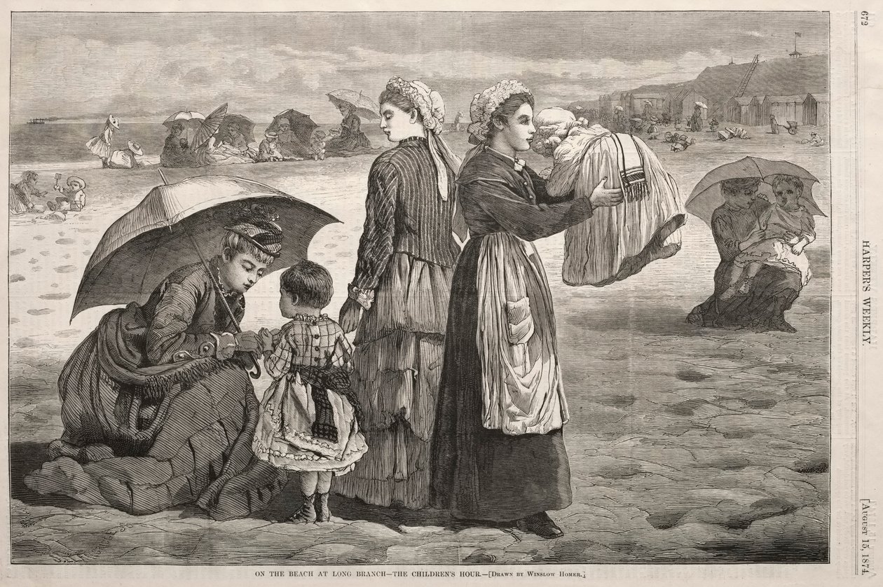1874年，儿童节，长枝海滩上。 作者 温斯洛·荷马