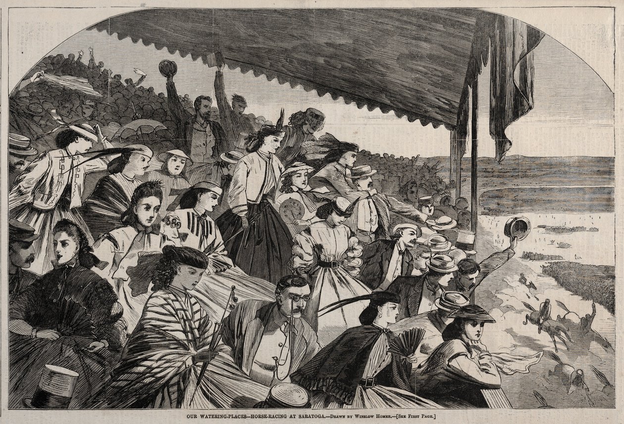 我们的饮水场所-萨拉托加赛马，1865年。 作者 温斯洛·荷马