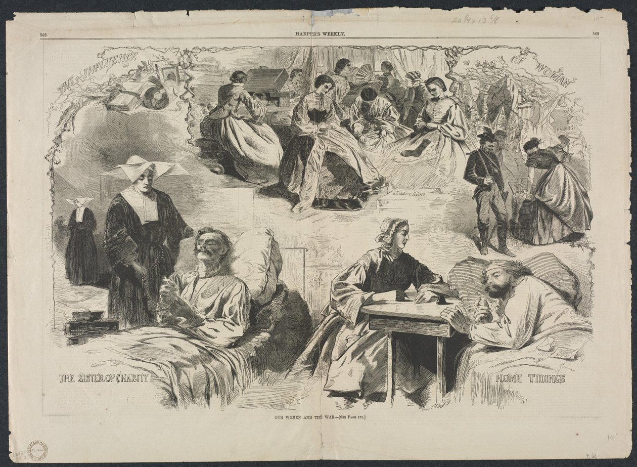 我们的妇女与战争，1862年。 作者 温斯洛·荷马