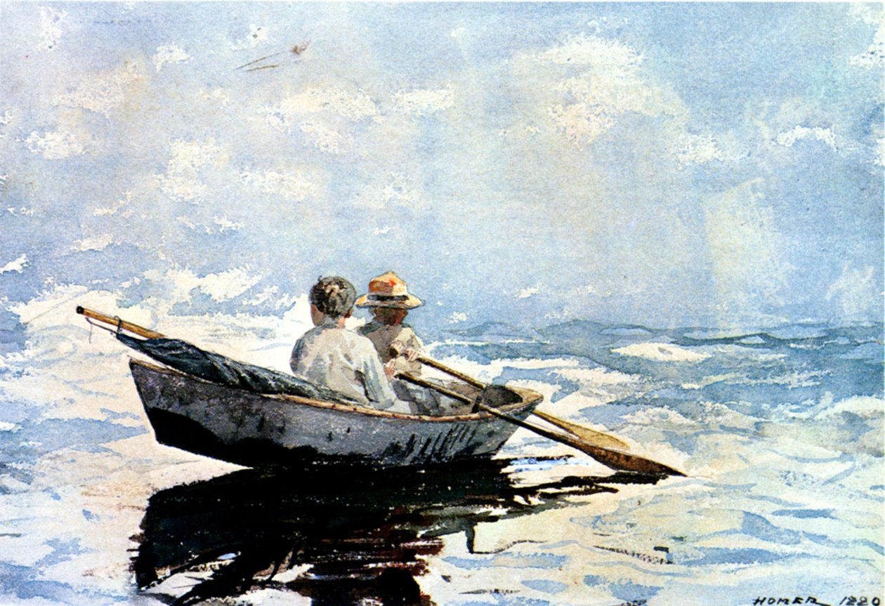 划船，1880年（船上纸上划船） 作者 温斯洛·荷马