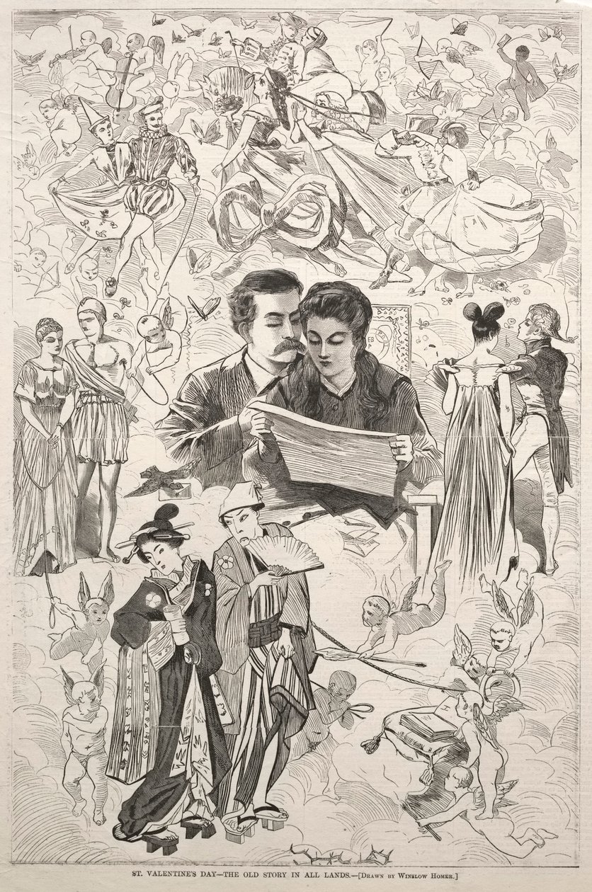 圣瓦伦丁-所有土地的古老故事，1868年。 作者 温斯洛·荷马