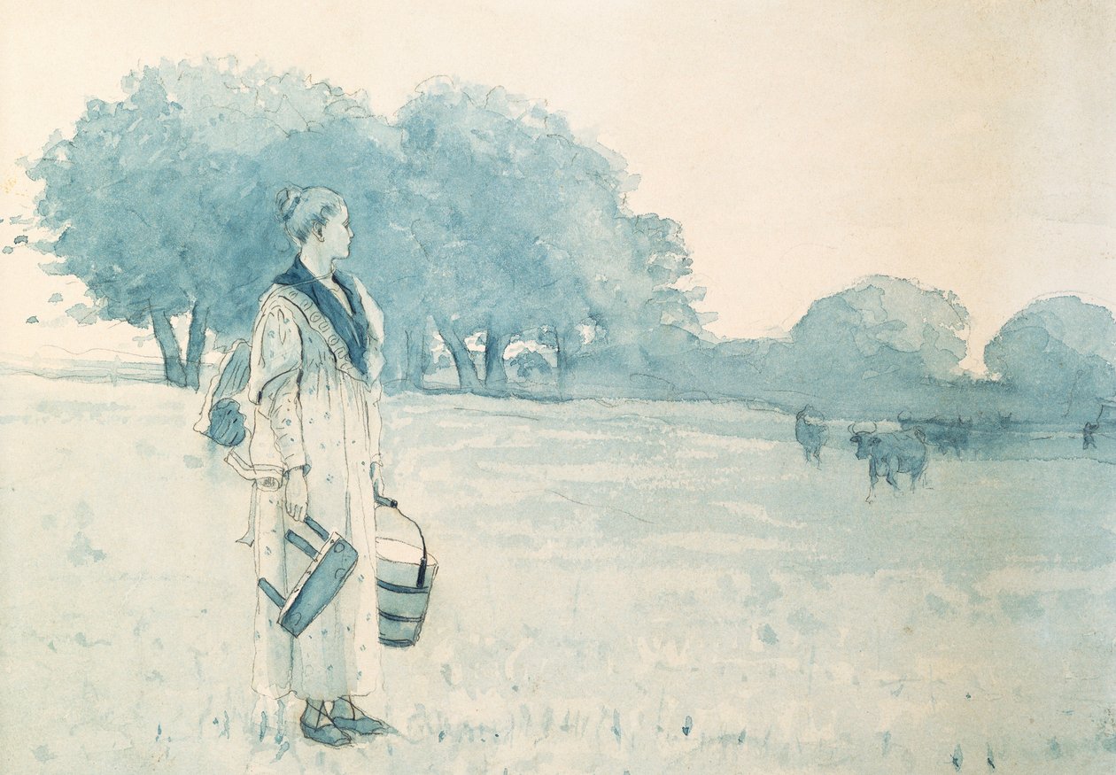 挤奶女工，1875年 作者 温斯洛·荷马