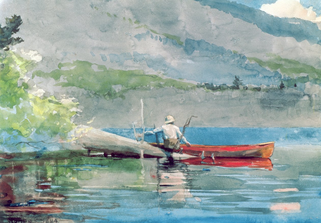 红独木舟，1884年 作者 温斯洛·荷马