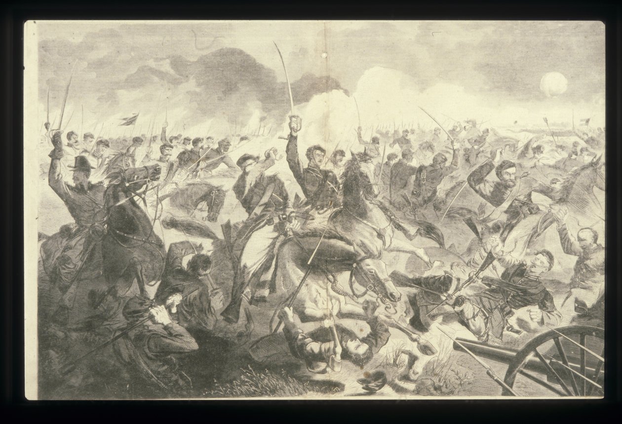 联邦战争 1862 - 骑兵冲锋（木版画） 作者 温斯洛·荷马