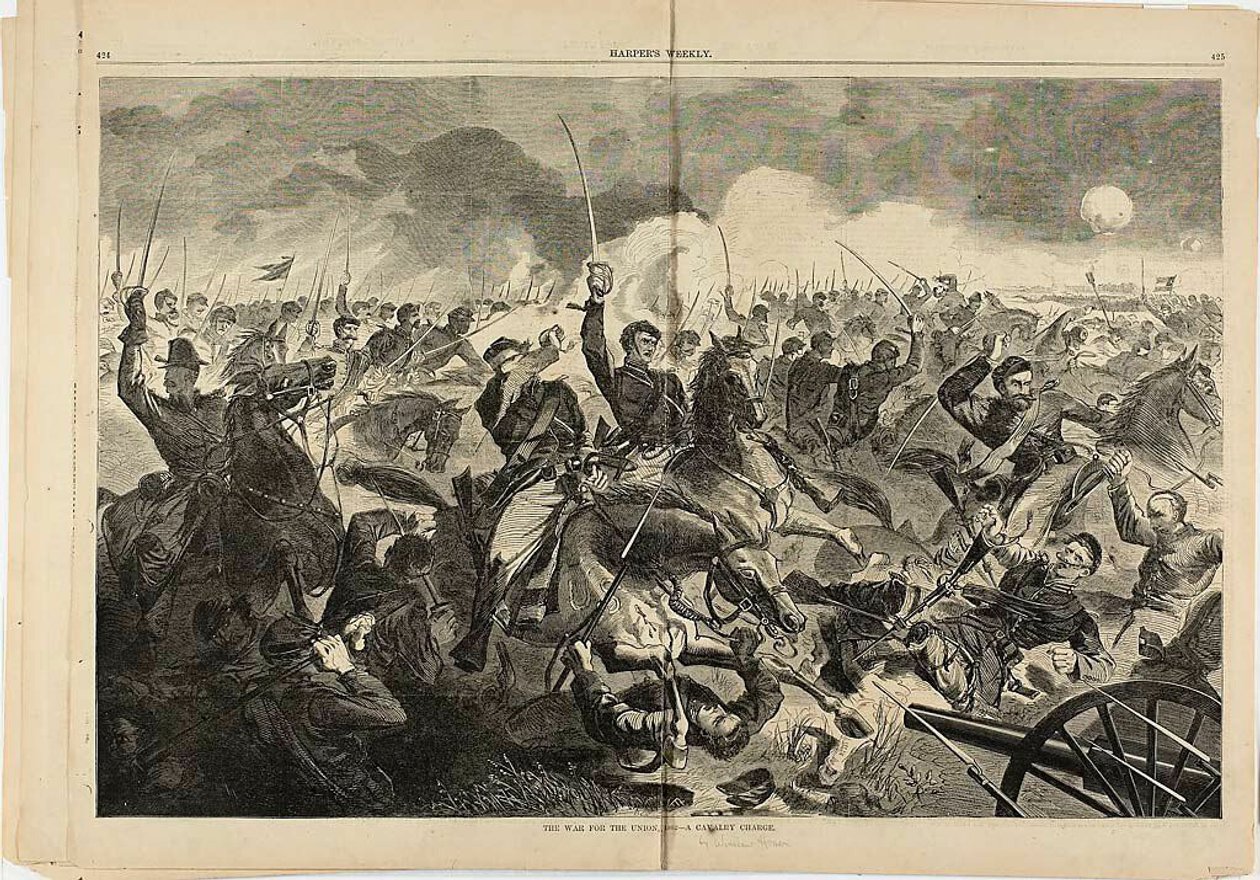 1862 年联邦战争--骑兵冲锋 作者 温斯洛·荷马