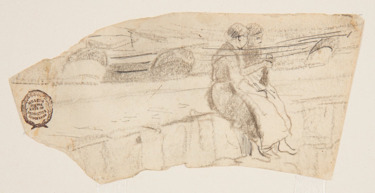 海堤上坐着的两个女人, Cullercoats, 英国 作者 温斯洛·荷马