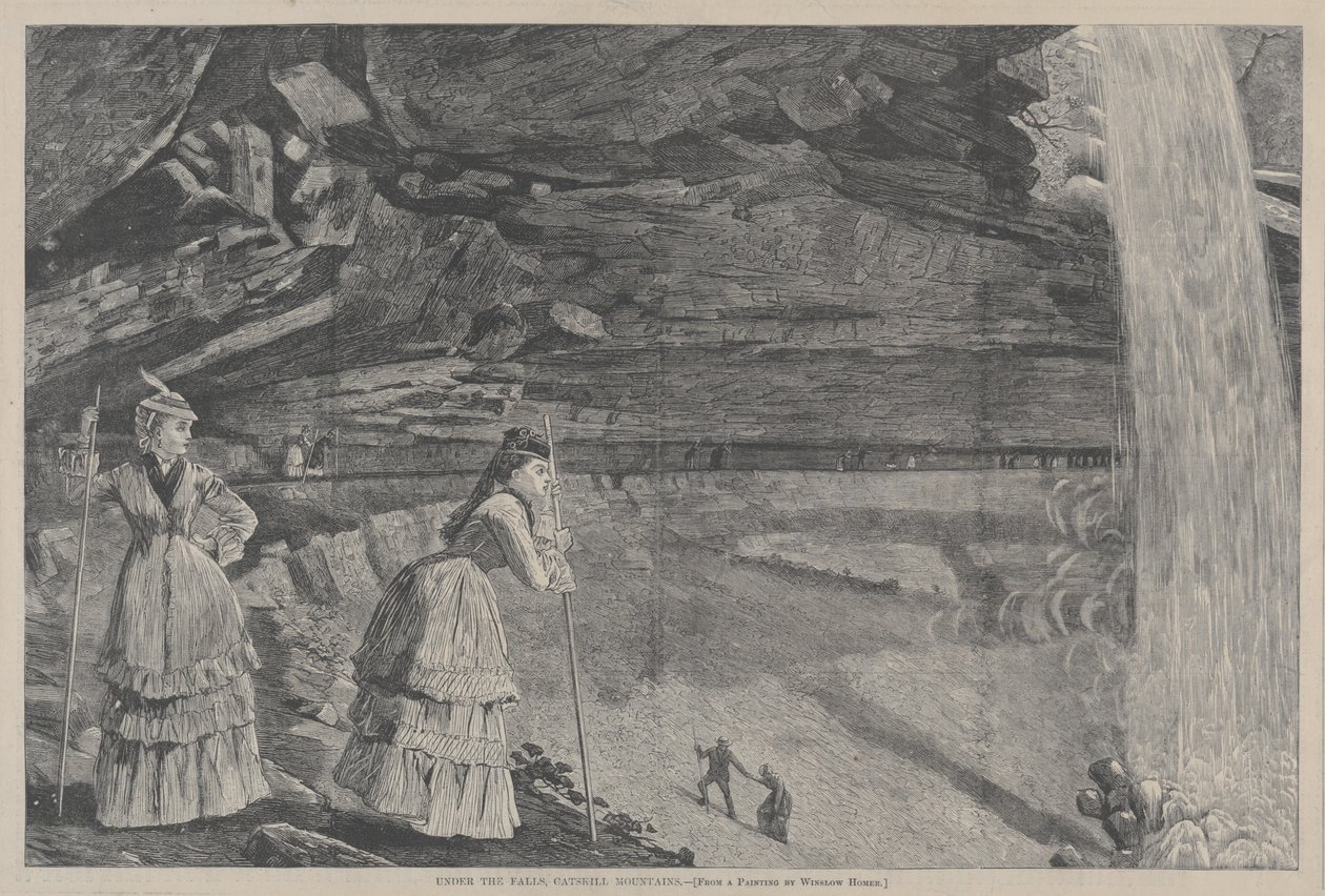 瀑布下的卡茨基尔山脉，温斯洛·荷马绘画，1872年。 作者 温斯洛·荷马