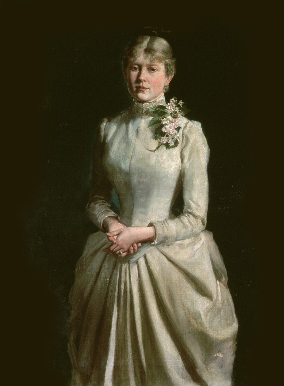 艺术家的妻子，玛丽，1884年的肖像 作者 Wojciech Kossak