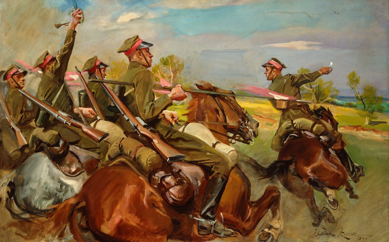波兰骑兵冲锋（布面油画） 作者 Wojciech Kossak