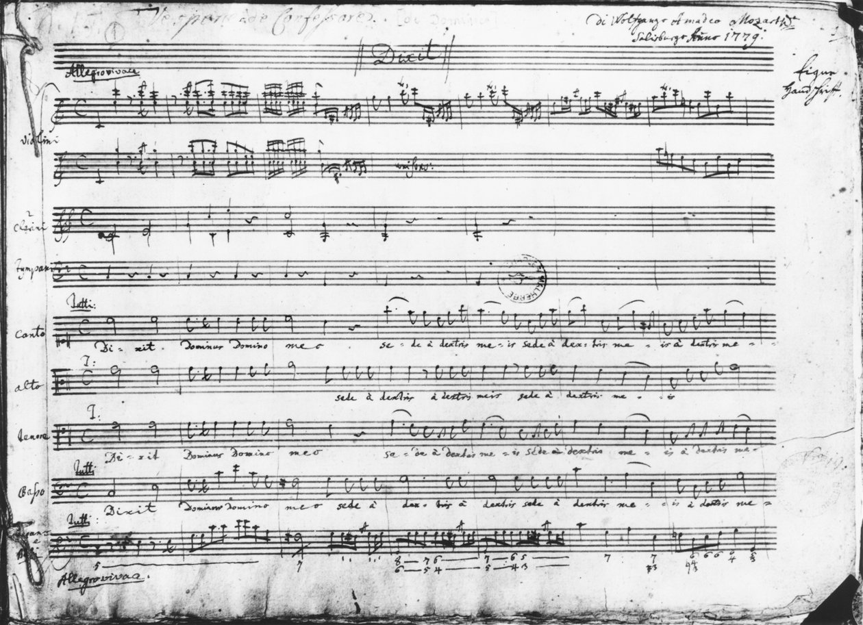 周日晚祷，1779年 作者 沃尔夫冈·阿玛迪斯·莫扎特