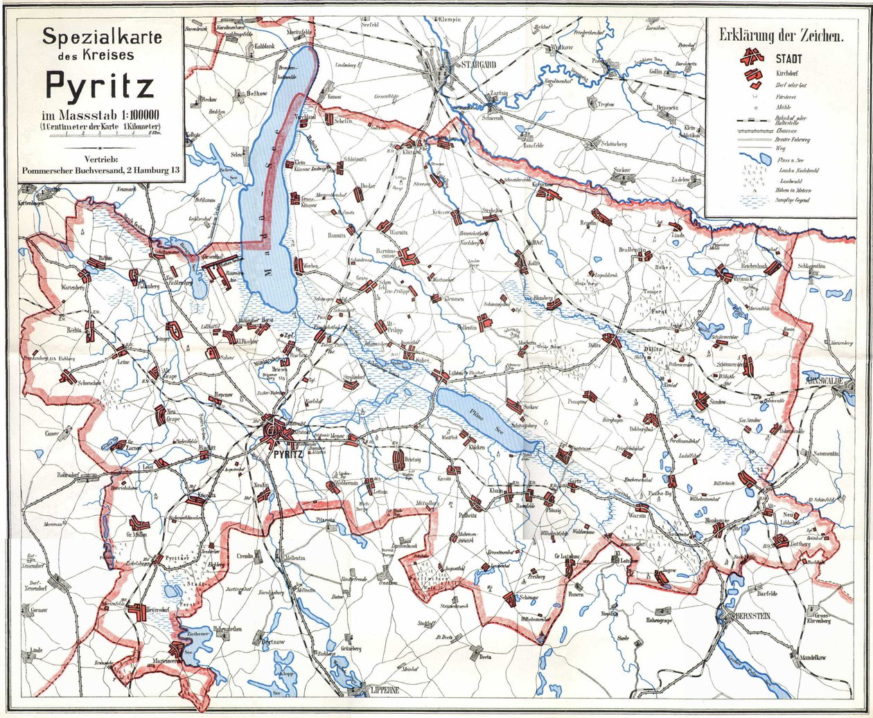 Pyritz战前地图和Pyritz区 作者 沃尔夫冈·兰卡贝尔