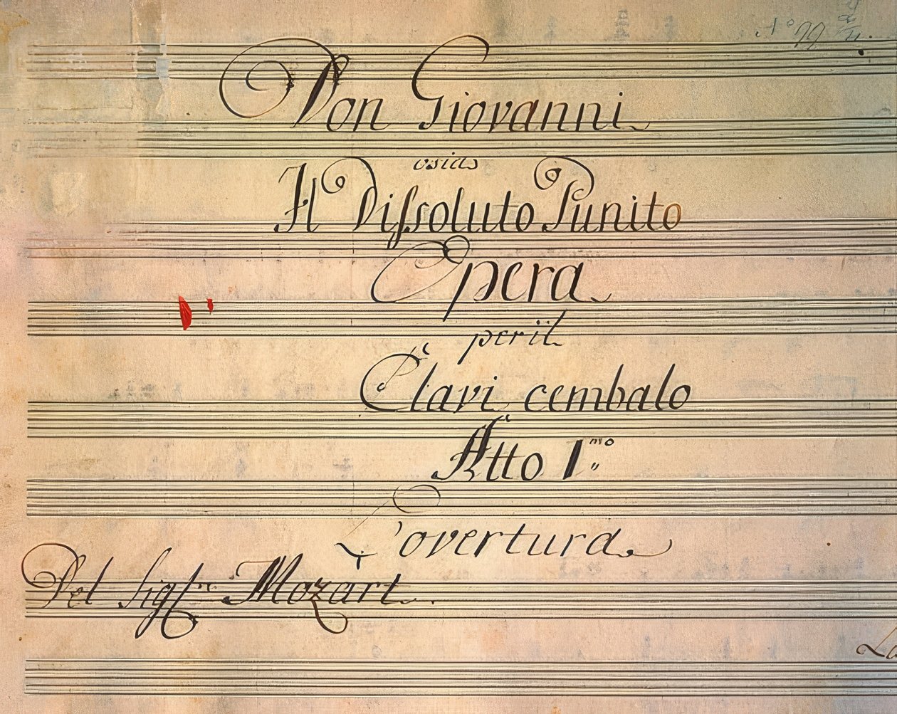 歌剧唐·乔瓦尼（Don Giovanni）的标题页。 1787年首次演出 作者 沃尔夫冈·阿玛迪斯·莫扎特