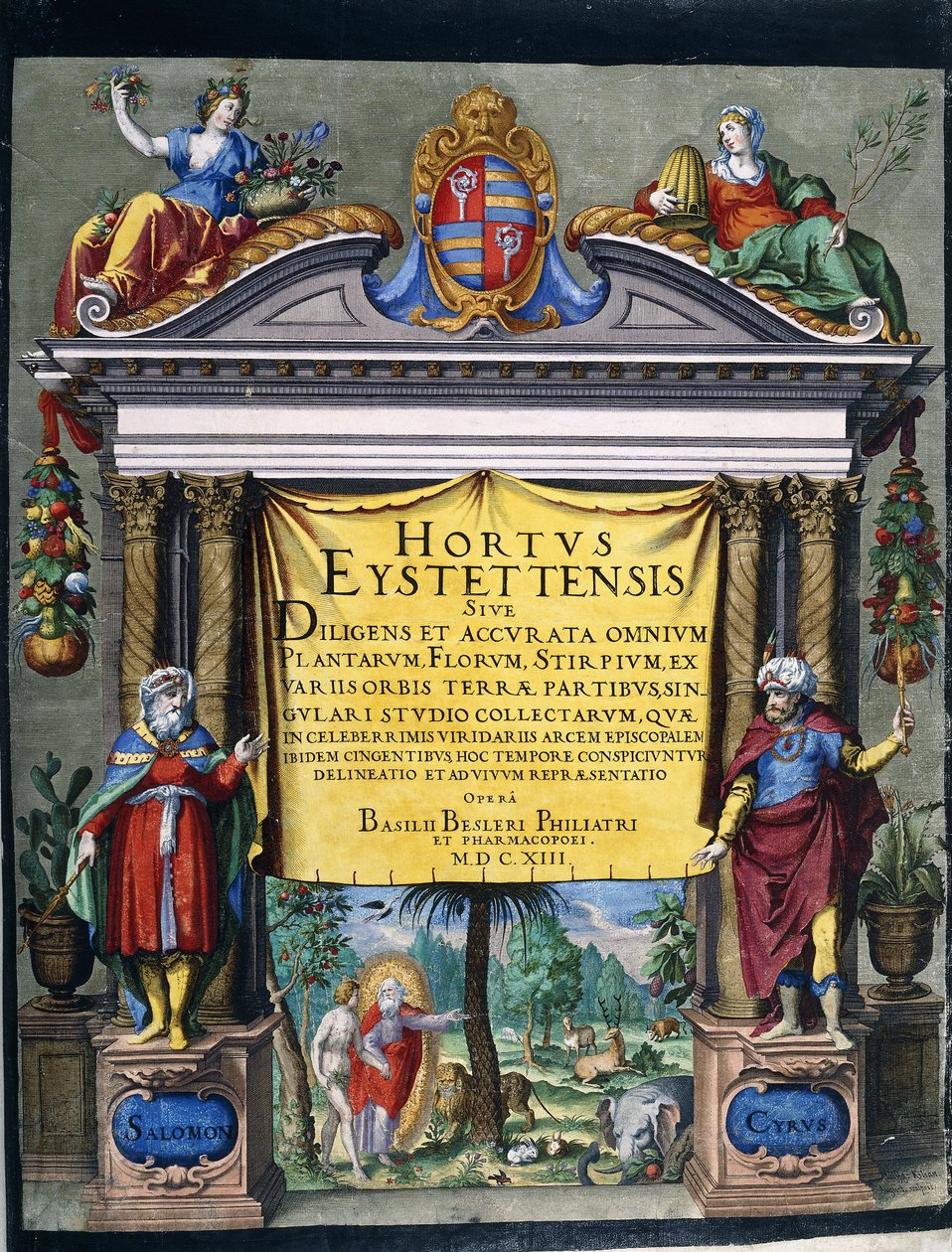 Basilius Besler为“ Hortus Eystettensis” Florilegium刻的标题 作者 沃尔夫冈·基利安（Wolfgang Kilian）