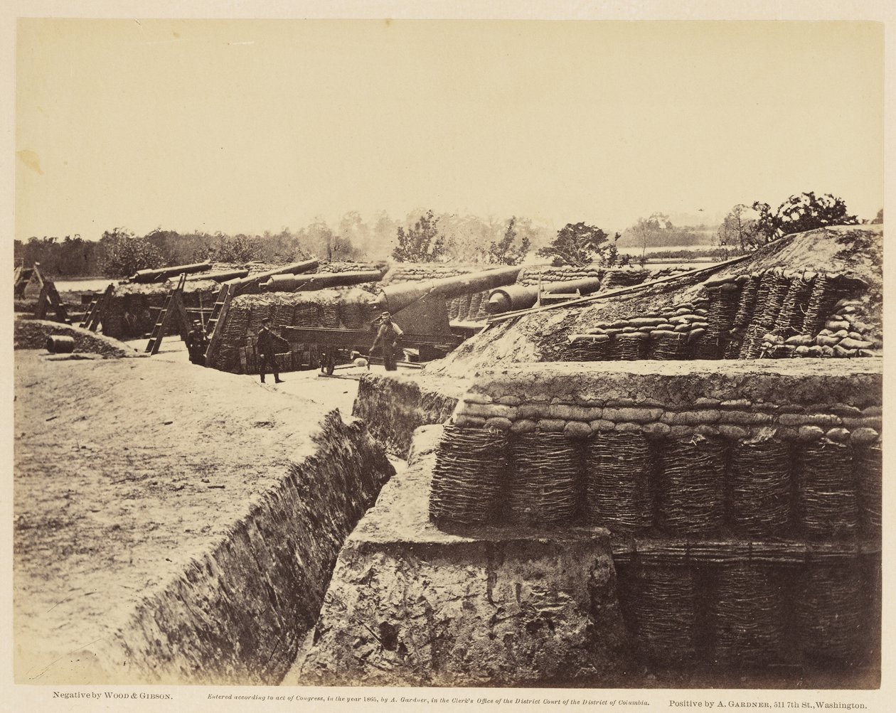 约克镇附近的1号电池？ 2.，1862年5月（蛋白印刷品安装在编织纸上） 作者 伍德和吉布森伍德和吉布森