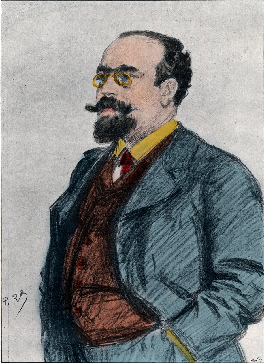 Lazare Bernard（Bernard Lazare）（1865-1903）法国犹太文学评论家，政治记者，辩论家和无政府主义者的肖像。 作者 Woodbine K.抛光